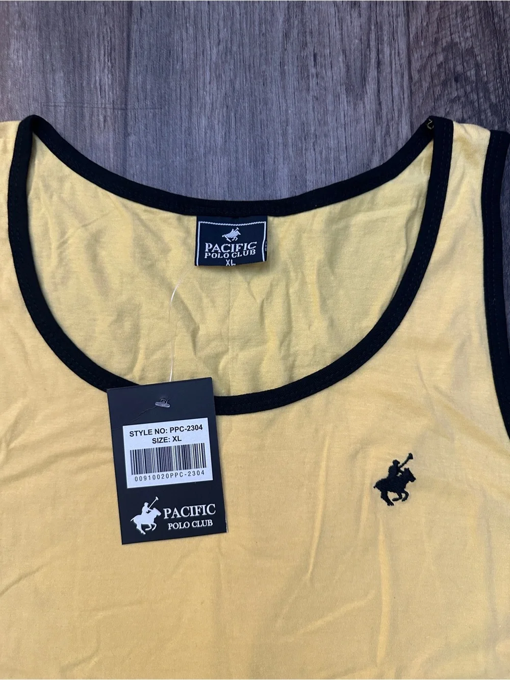 Pacific Polo Club 100% Cotton Activewear Sporty Tank Top Youth Boys Sz XL Yellow